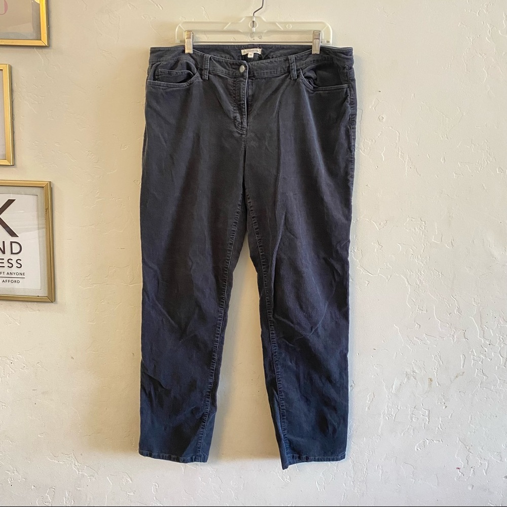 Eileen Fisher Dark Gray Corduroy Pants Size 14